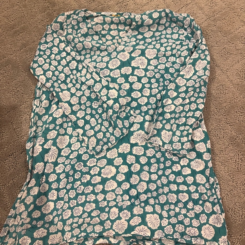 Roberta Roller Rabbit Teal and White Floral kids cover up